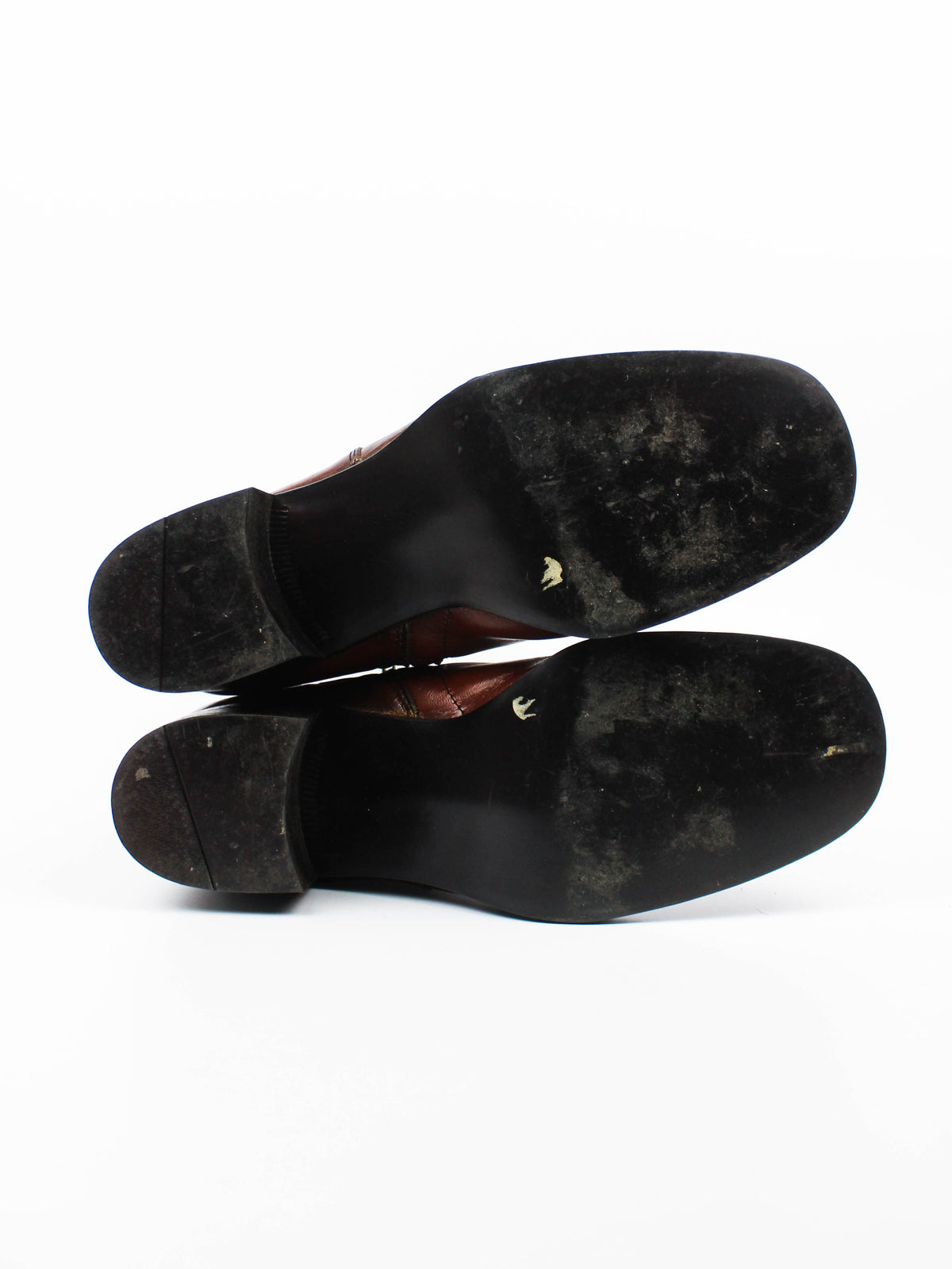 Vintage Brown Leather Square-Toe Boots