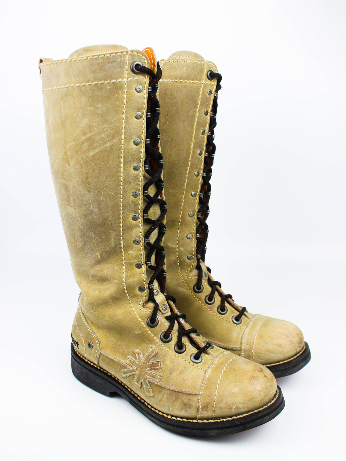 The Art Company Beige Combat Boots