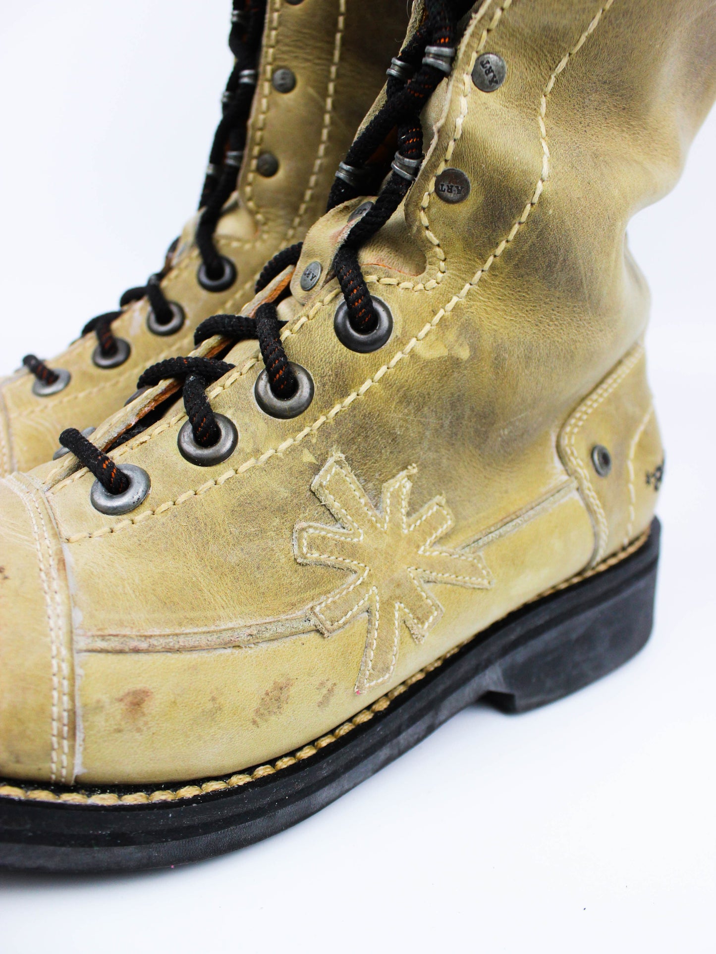 The Art Company Beige Combat Boots