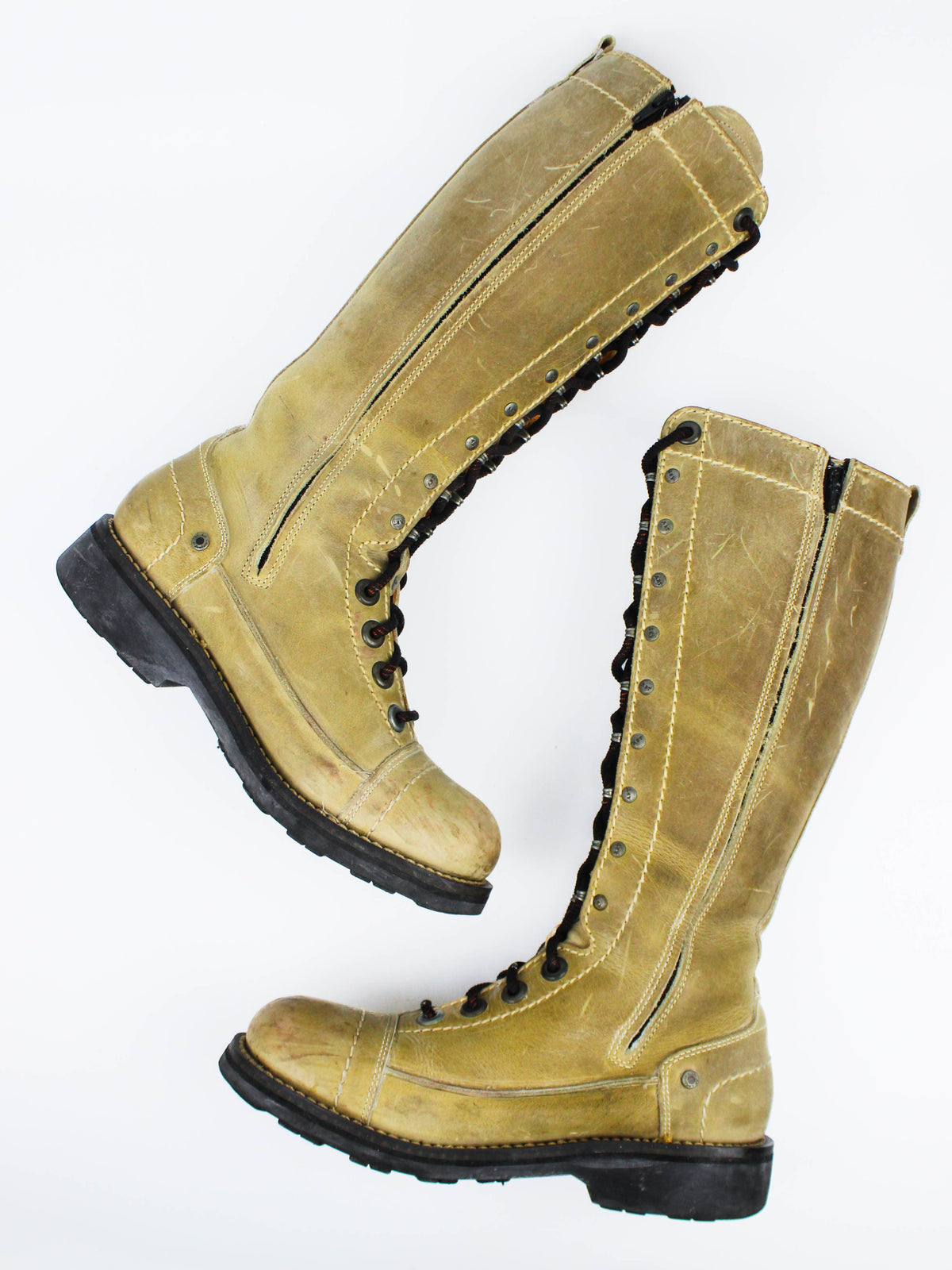 The Art Company Beige Combat Boots