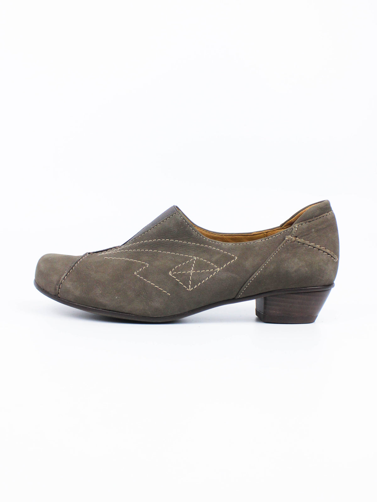 Gabor Brown Leather Wedge Slip-On Shoes