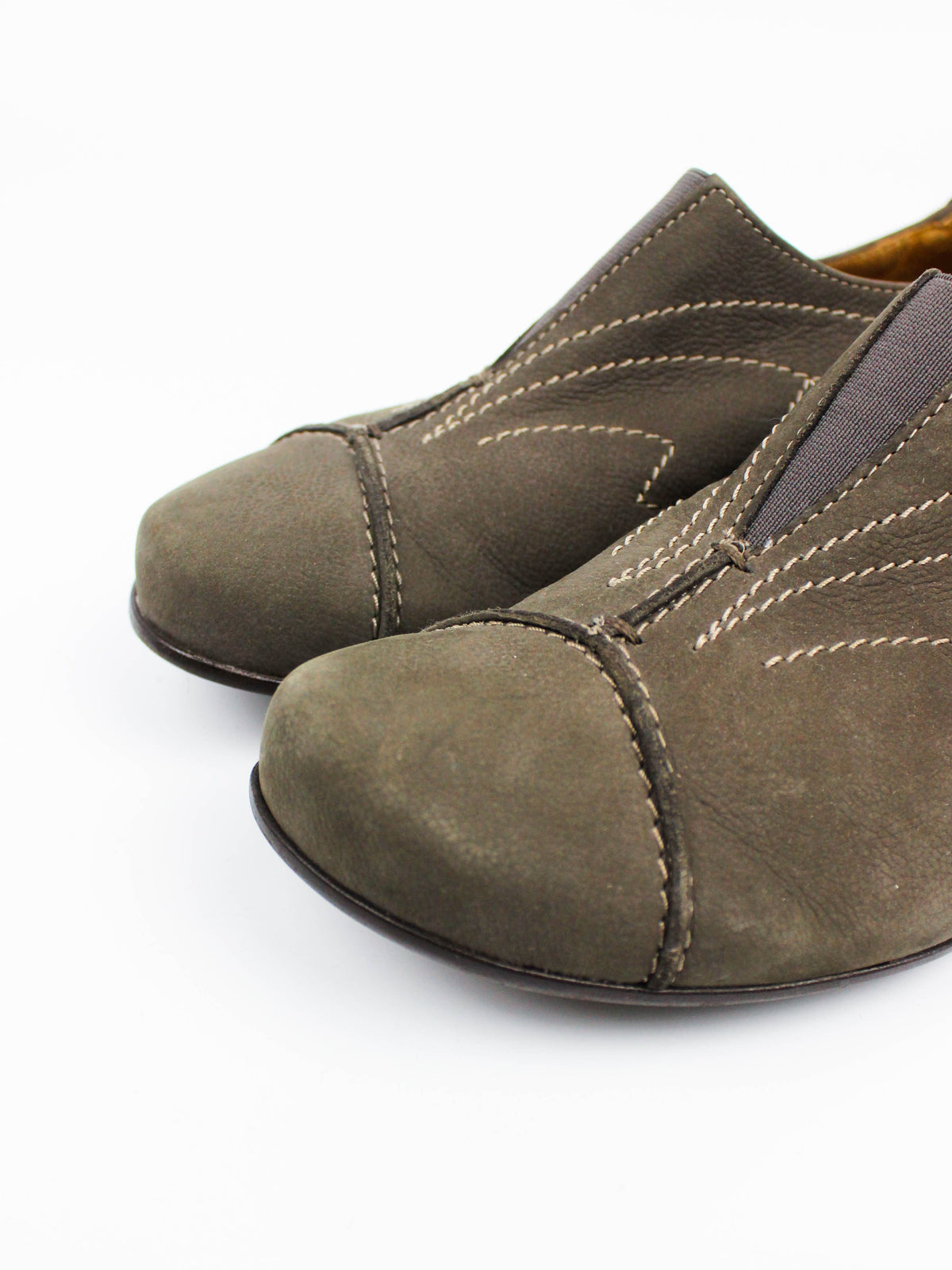 Gabor Brown Leather Wedge Slip-On Shoes