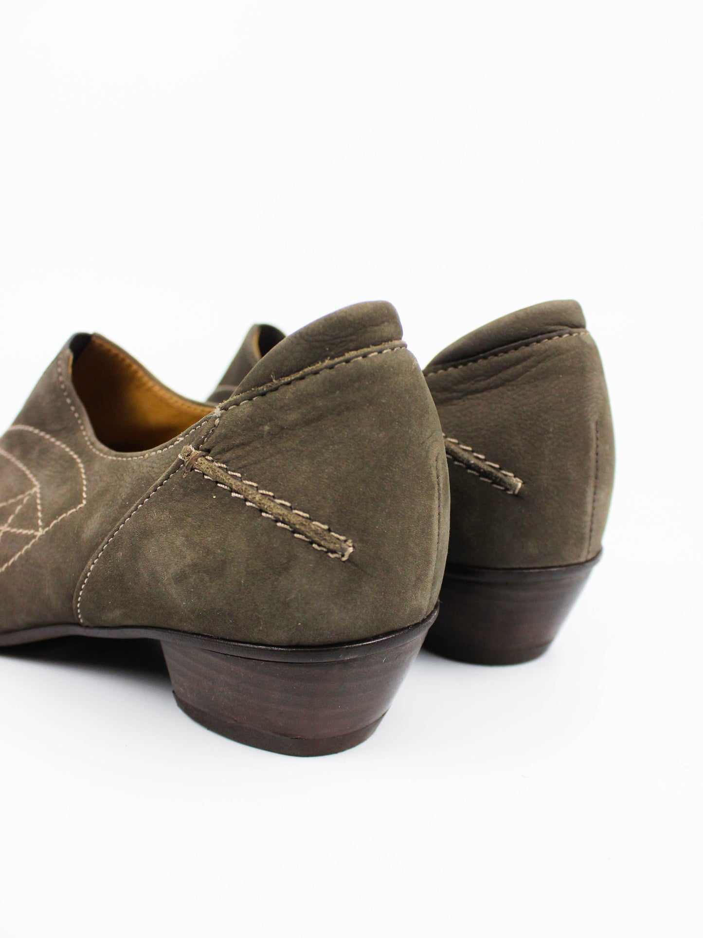 Gabor Brown Leather Wedge Slip-On Shoes