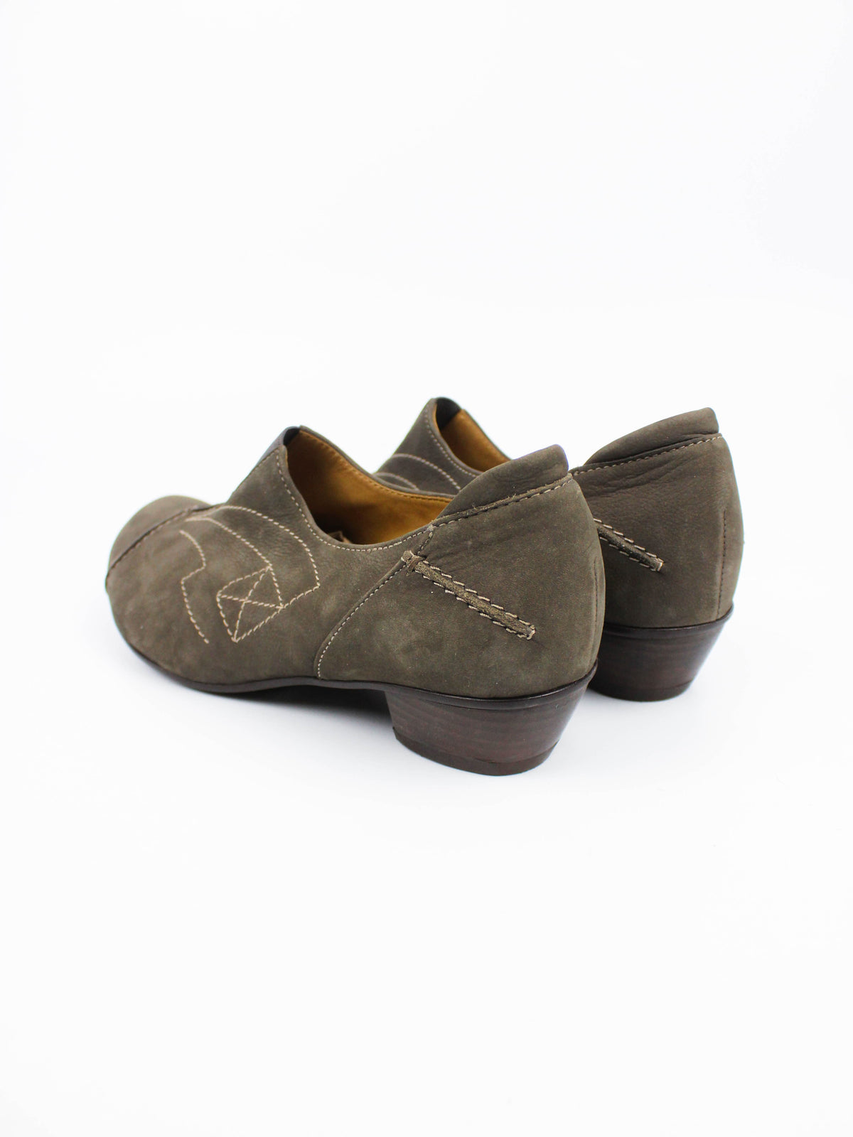 Gabor Brown Leather Wedge Slip-On Shoes