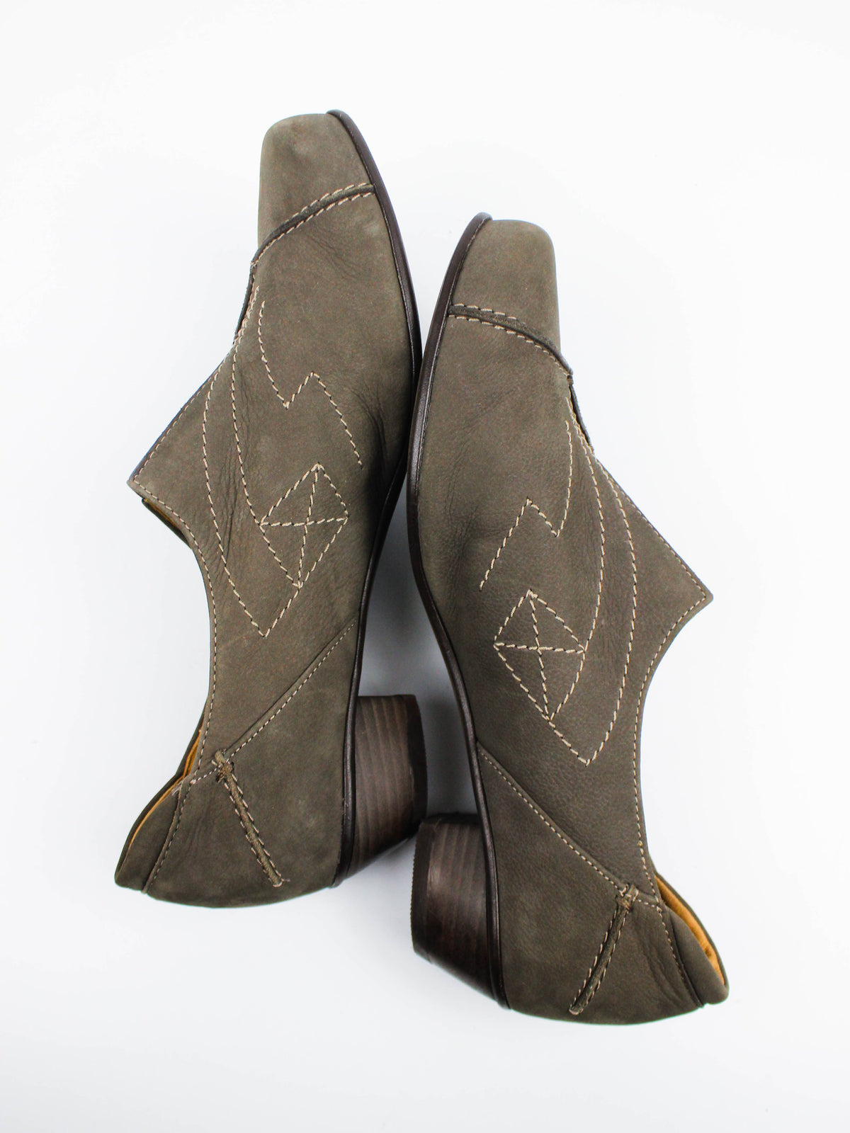 Gabor Brown Leather Wedge Slip-On Shoes