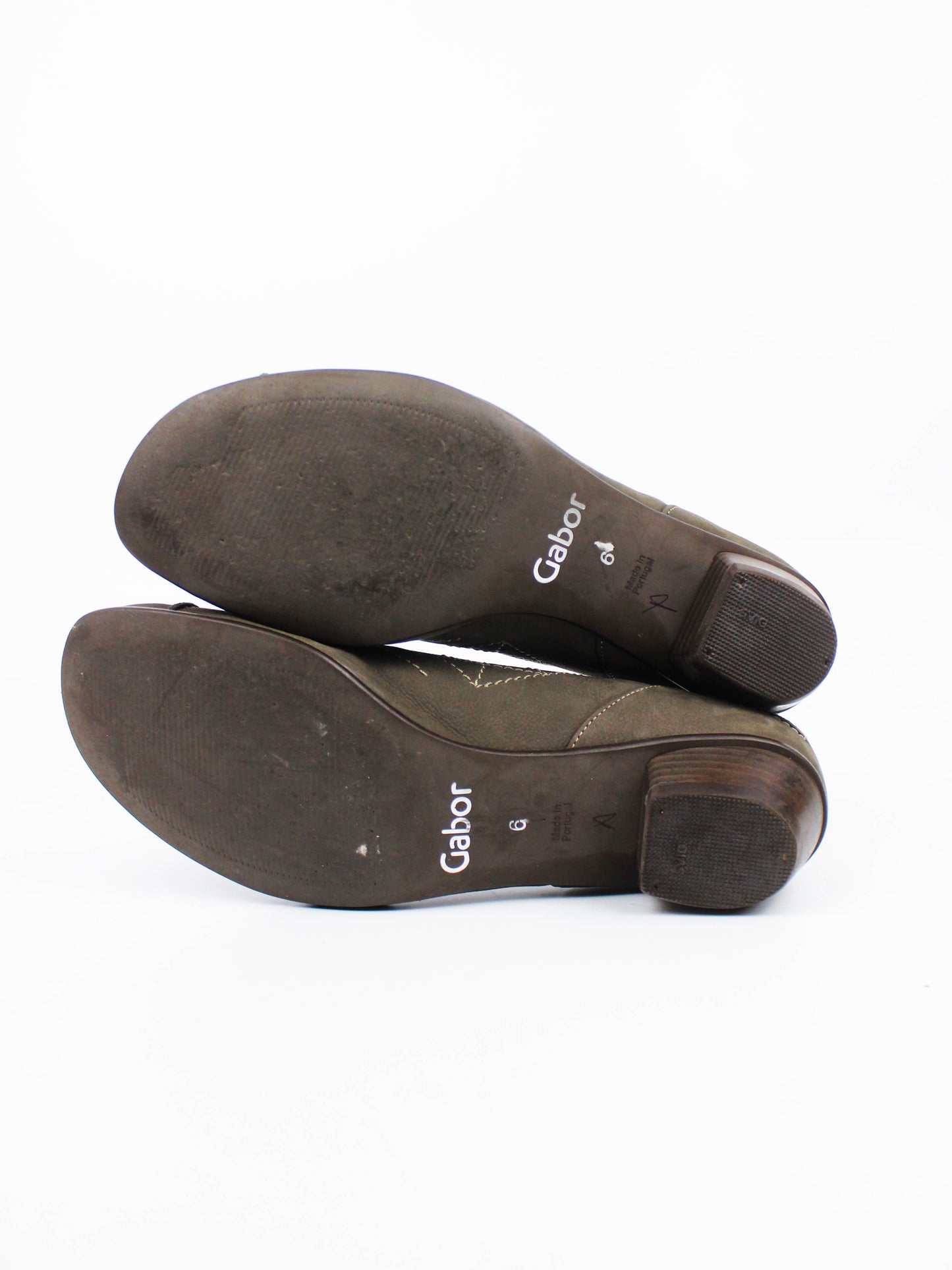 Gabor Brown Leather Wedge Slip-On Shoes