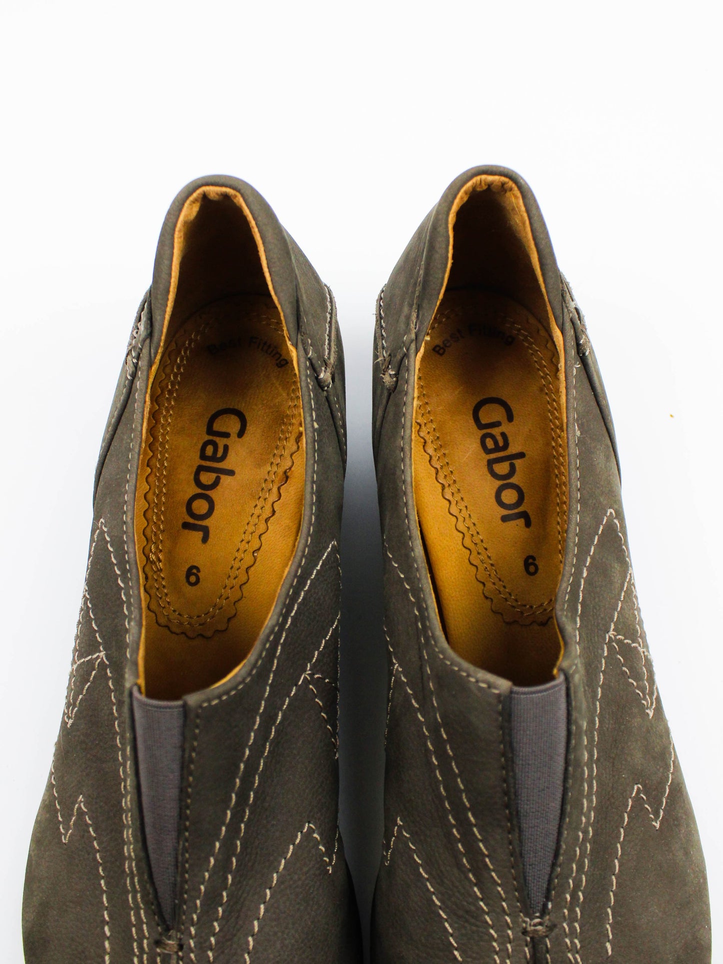 Gabor Brown Leather Wedge Slip-On Shoes