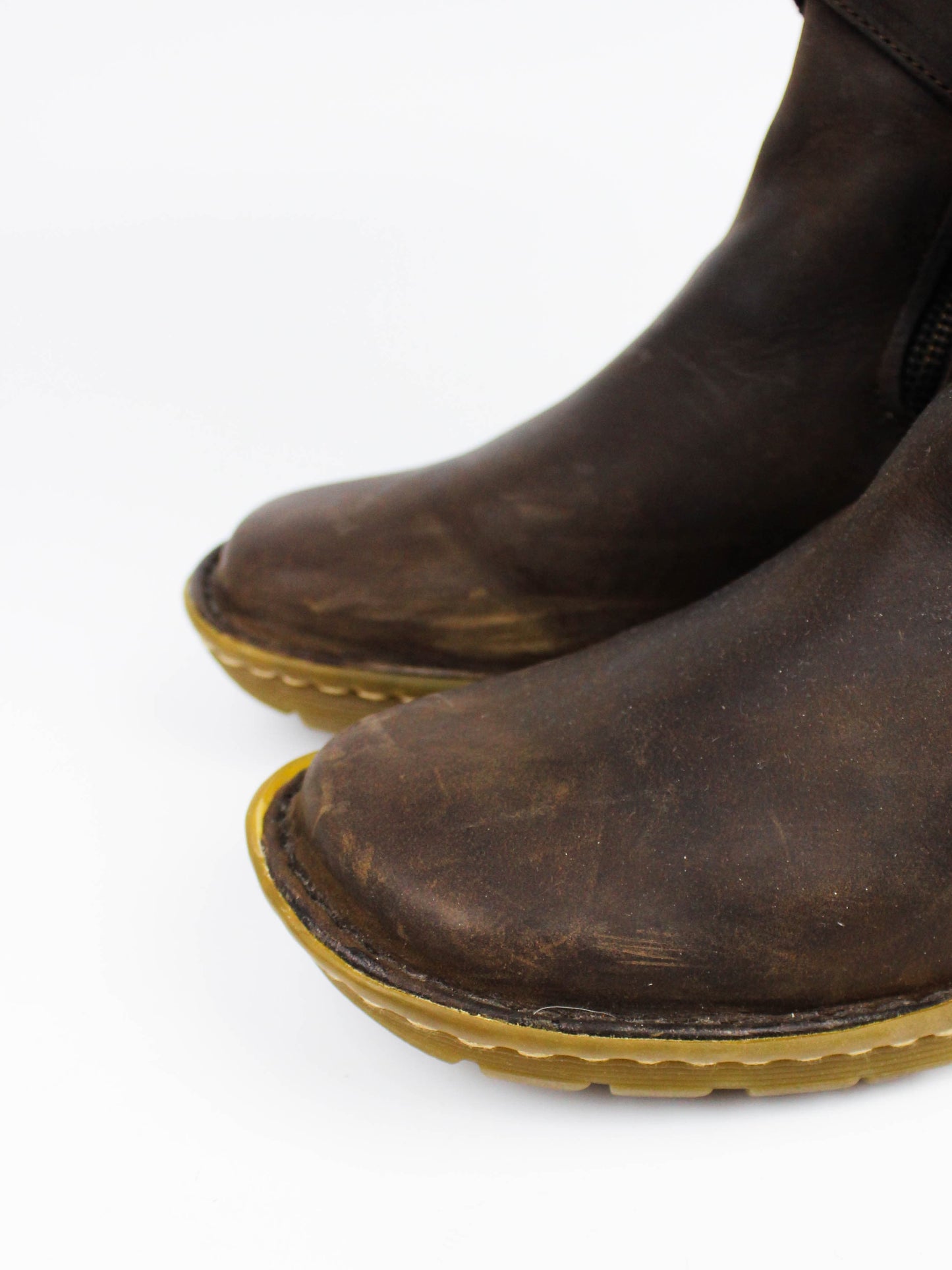 Dr. Martens 11447 Brown Leather Tall Wrap Boots