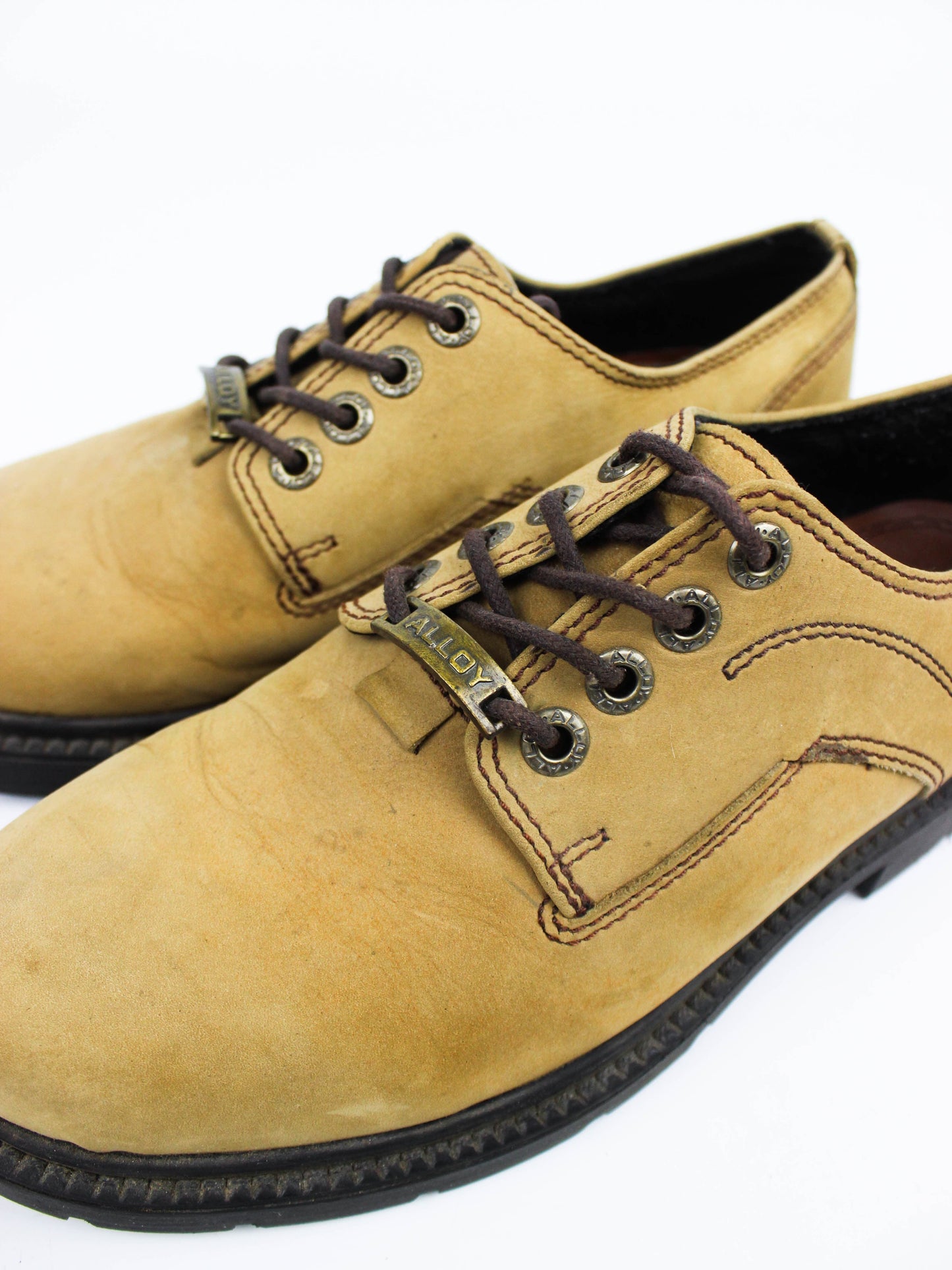 Alloy Brown Leather Work Shoes