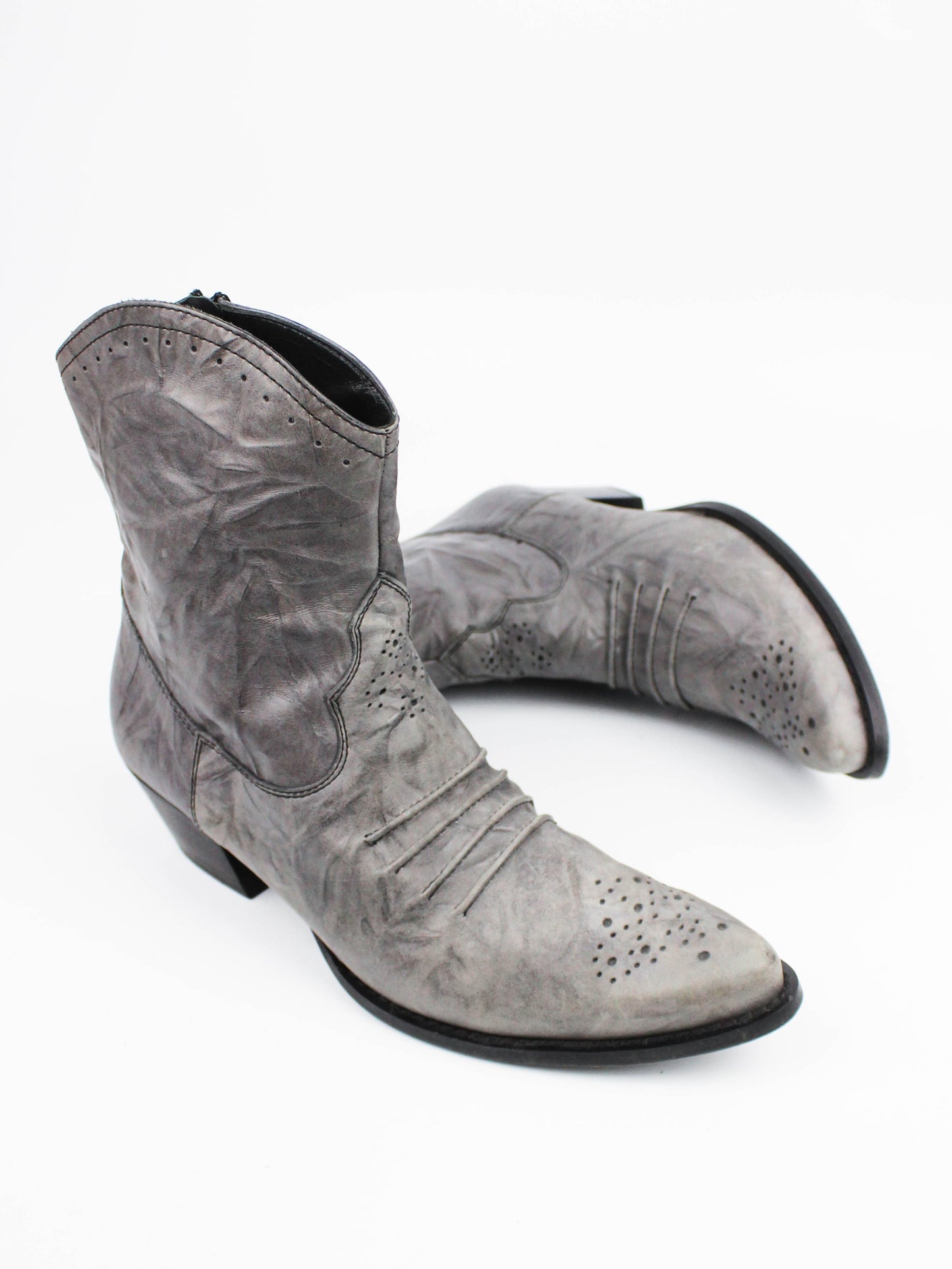 Gabor Western Boots Grey Leather