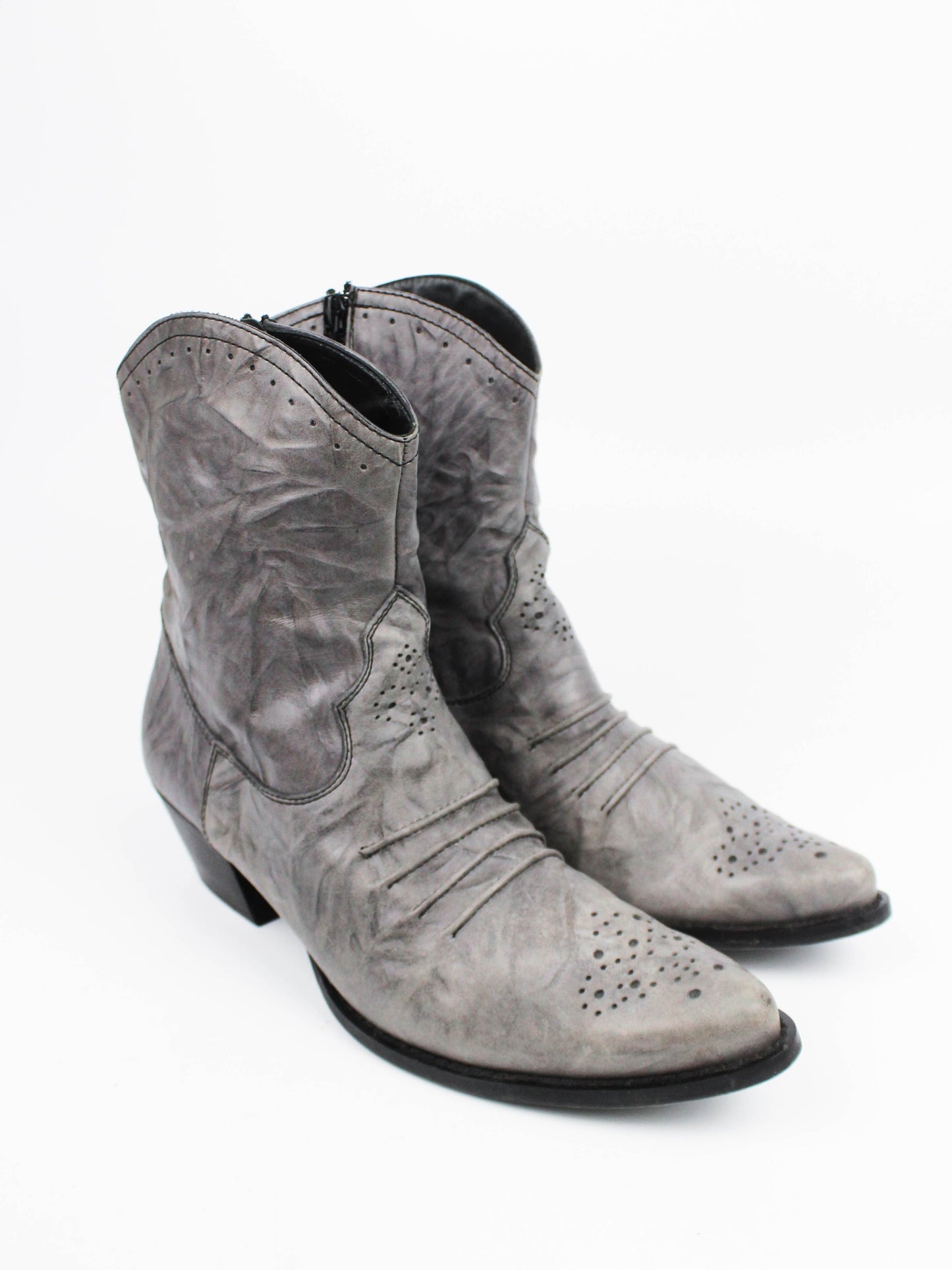 Gabor Western Boots Grey Leather