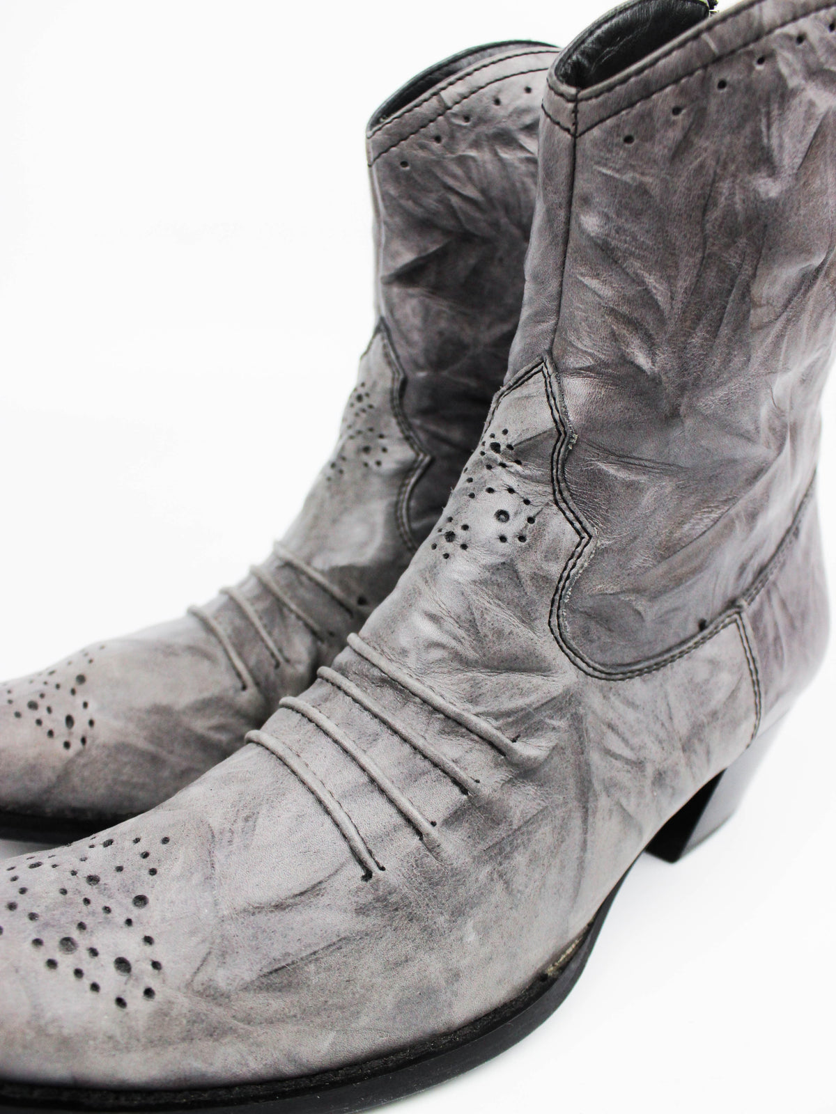Gabor Western Boots Grey Leather