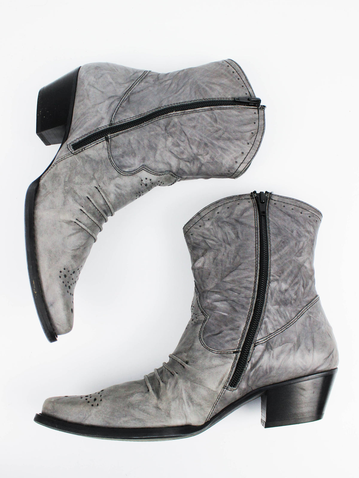 Gabor Western Boots Grey Leather