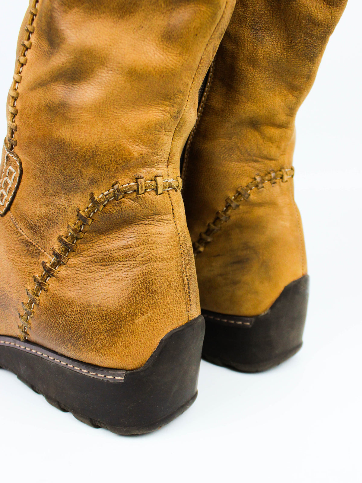 Caprice Brown Leather Tall Boots