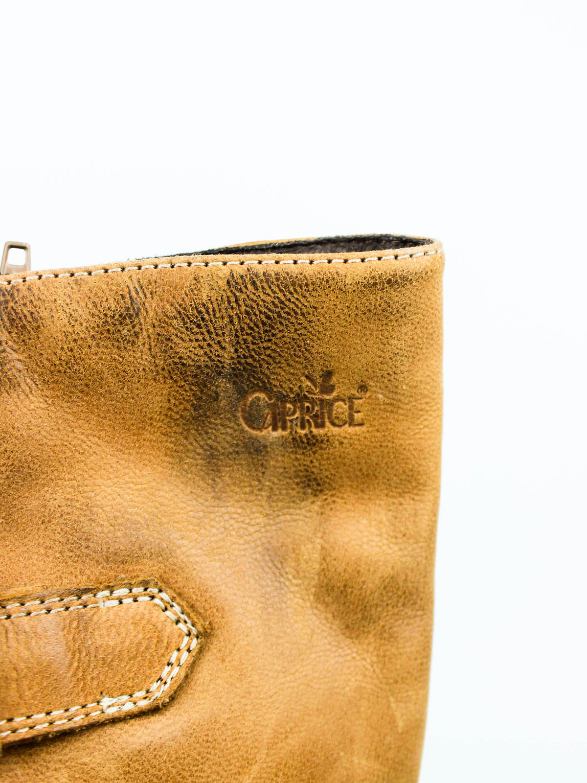 Caprice Brown Leather Tall Boots