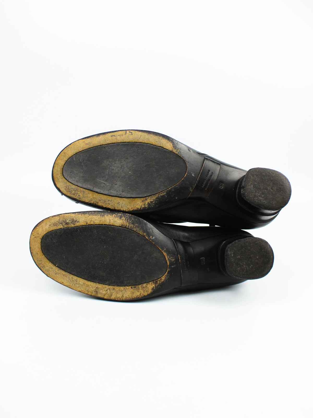 Black Leather Mary Jane Heels