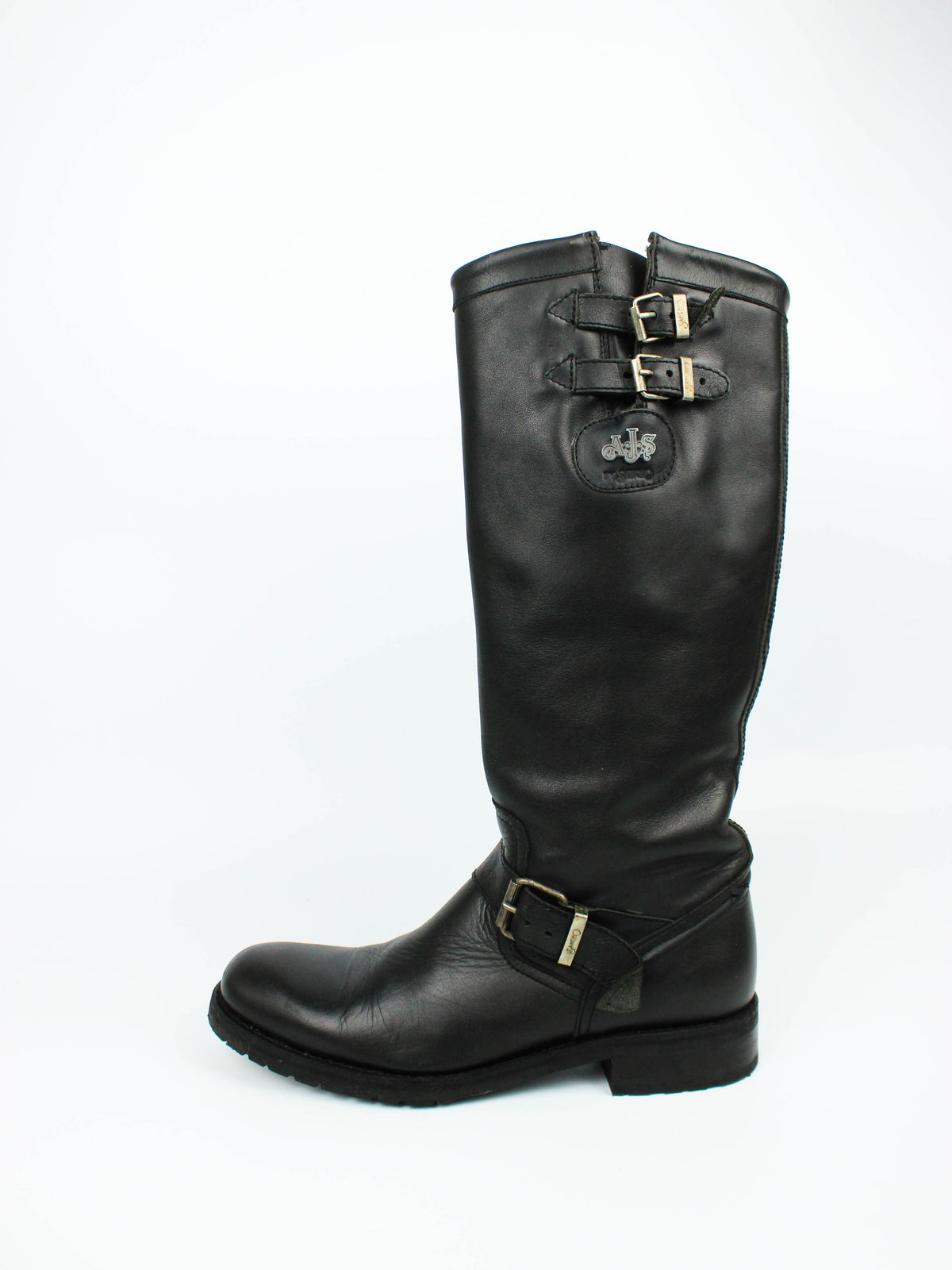 Sancho Black Leather Biker Boots