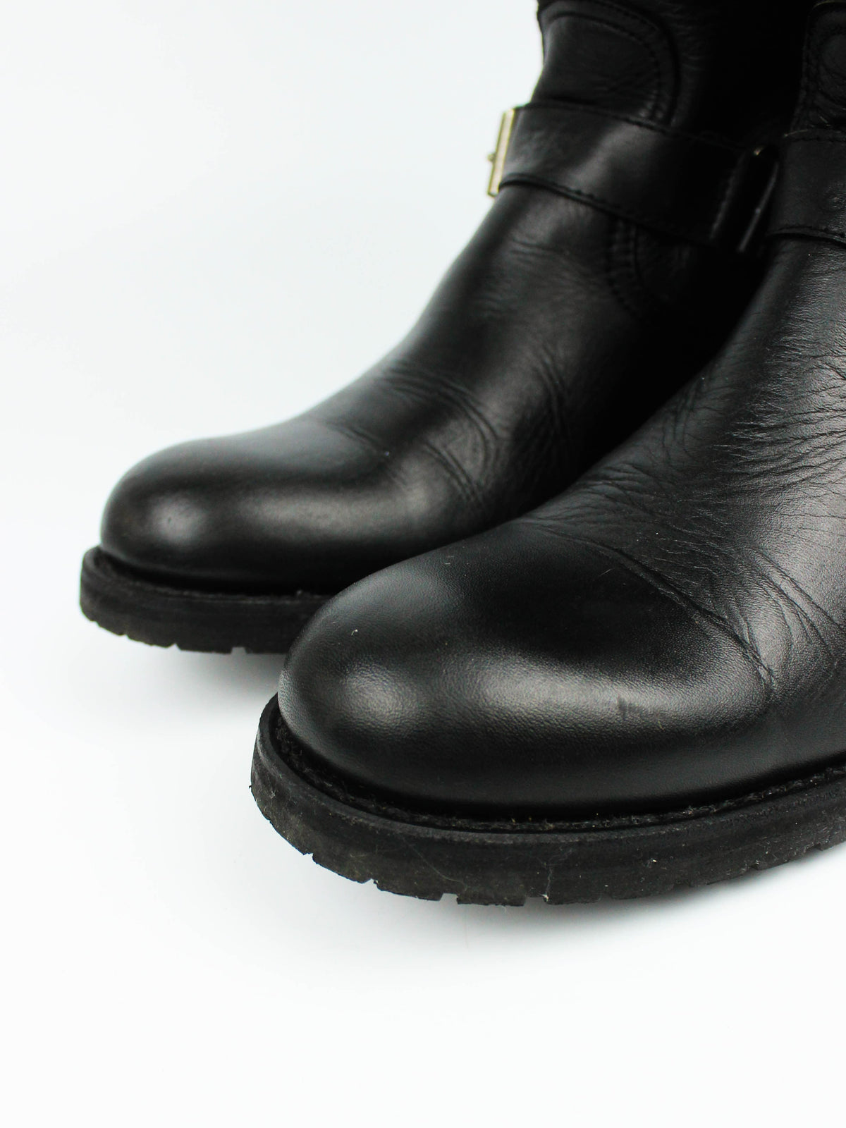 Sancho Black Leather Biker Boots