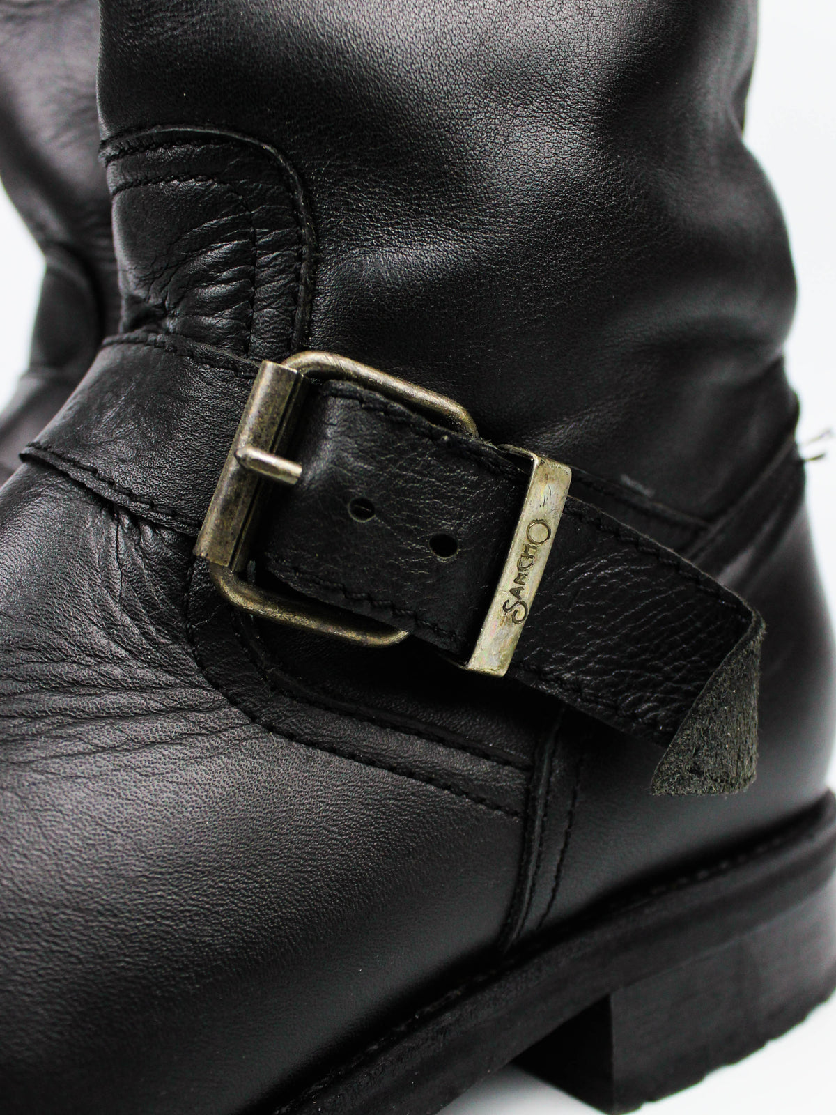 Sancho Black Leather Biker Boots