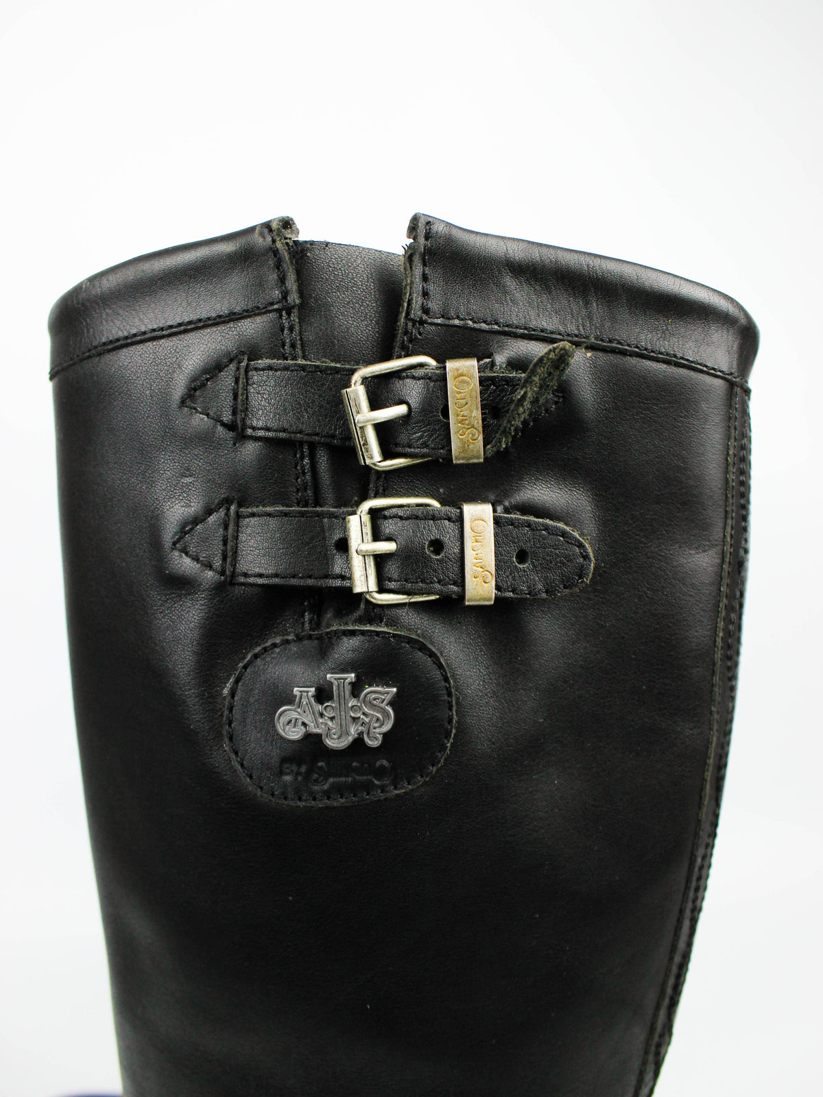 Sancho Black Leather Biker Boots