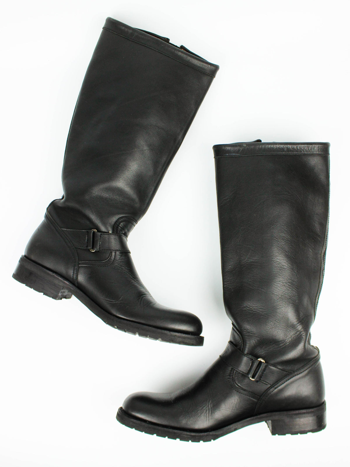 Sancho Black Leather Biker Boots