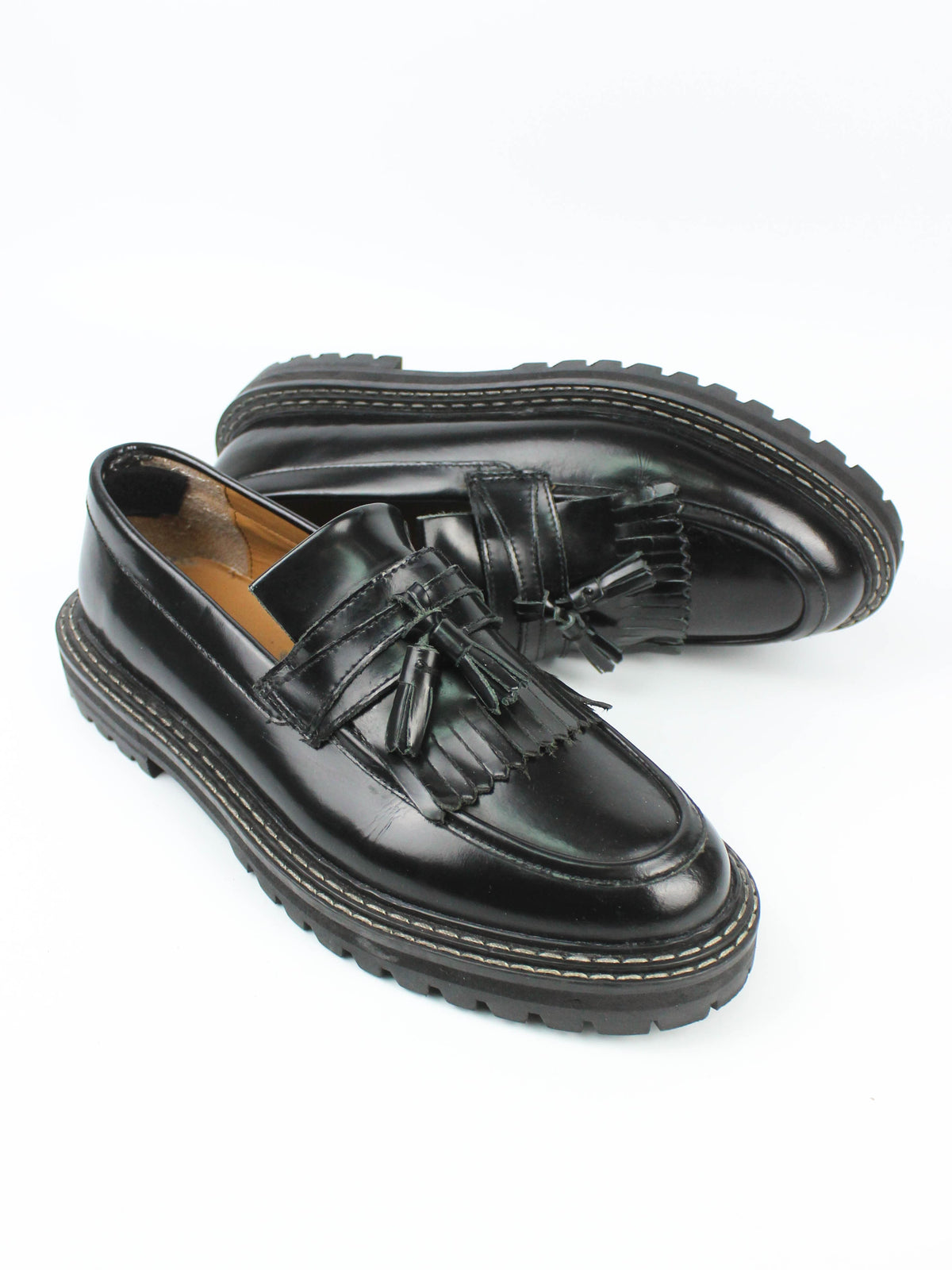 ASOS Black Leather-Look Tassel Loafers
