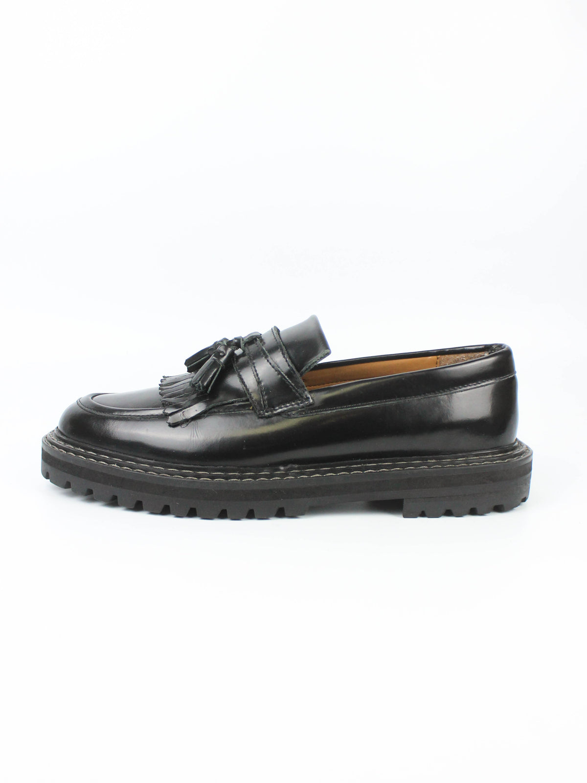 ASOS Black Leather-Look Tassel Loafers