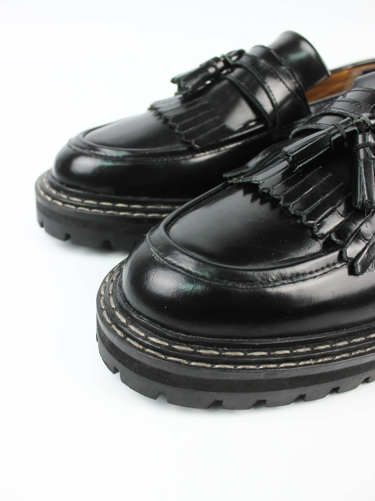 ASOS Black Leather-Look Tassel Loafers