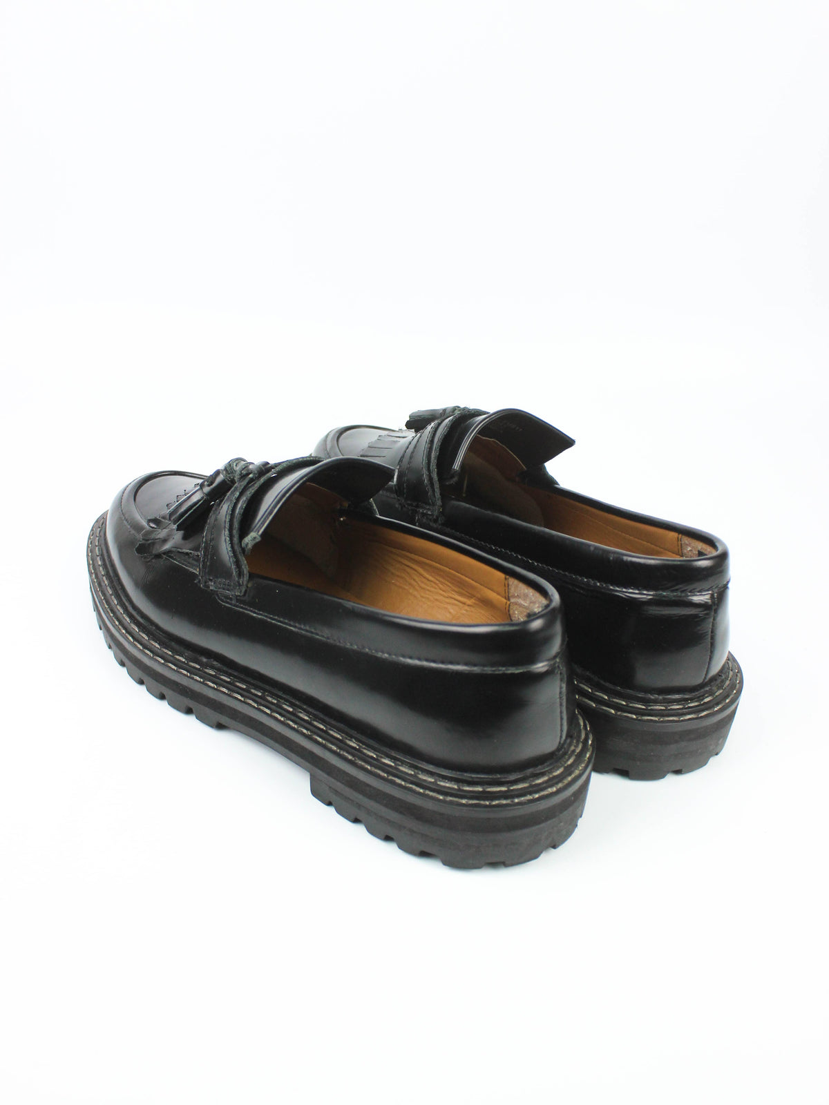 ASOS Black Leather-Look Tassel Loafers