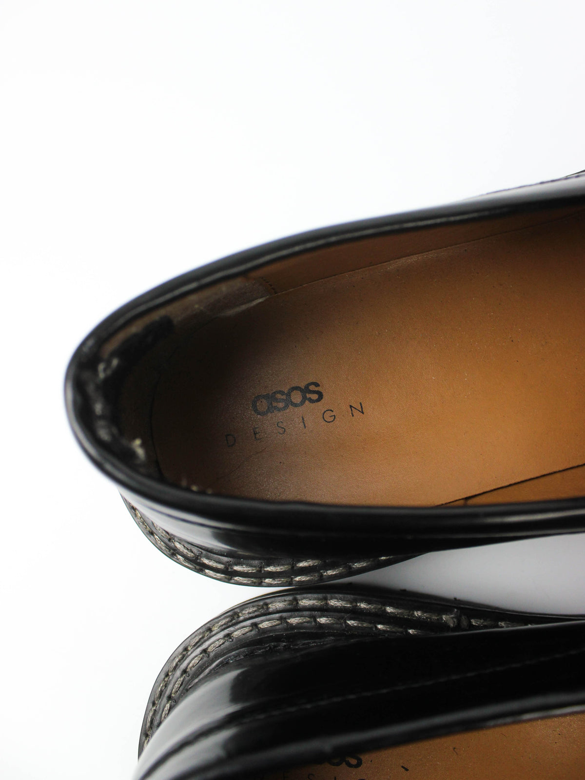 ASOS Black Leather-Look Tassel Loafers
