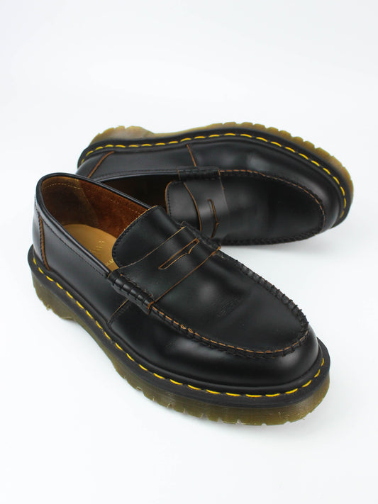 Dr. Martens Black Leather Penny Loafers Made in England