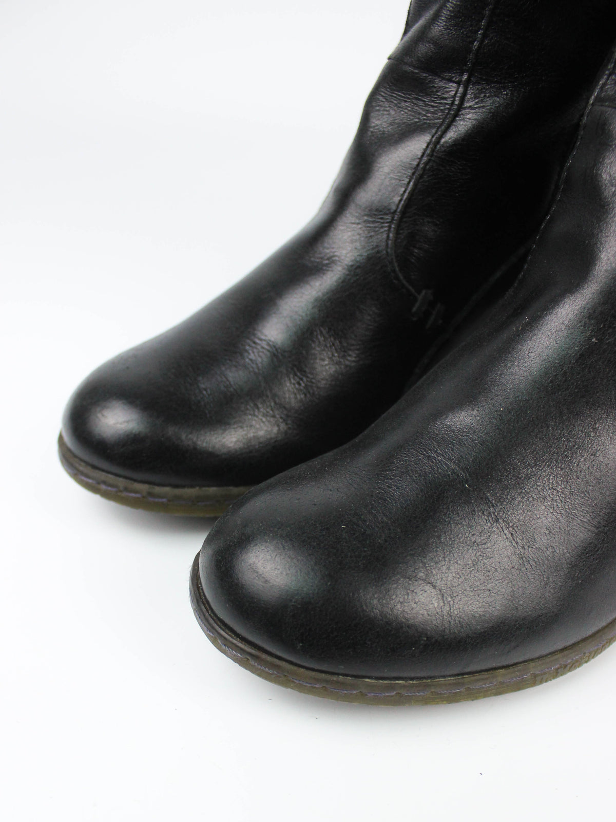 Dr. Martens Black Leather Side-Zip Tall Boots