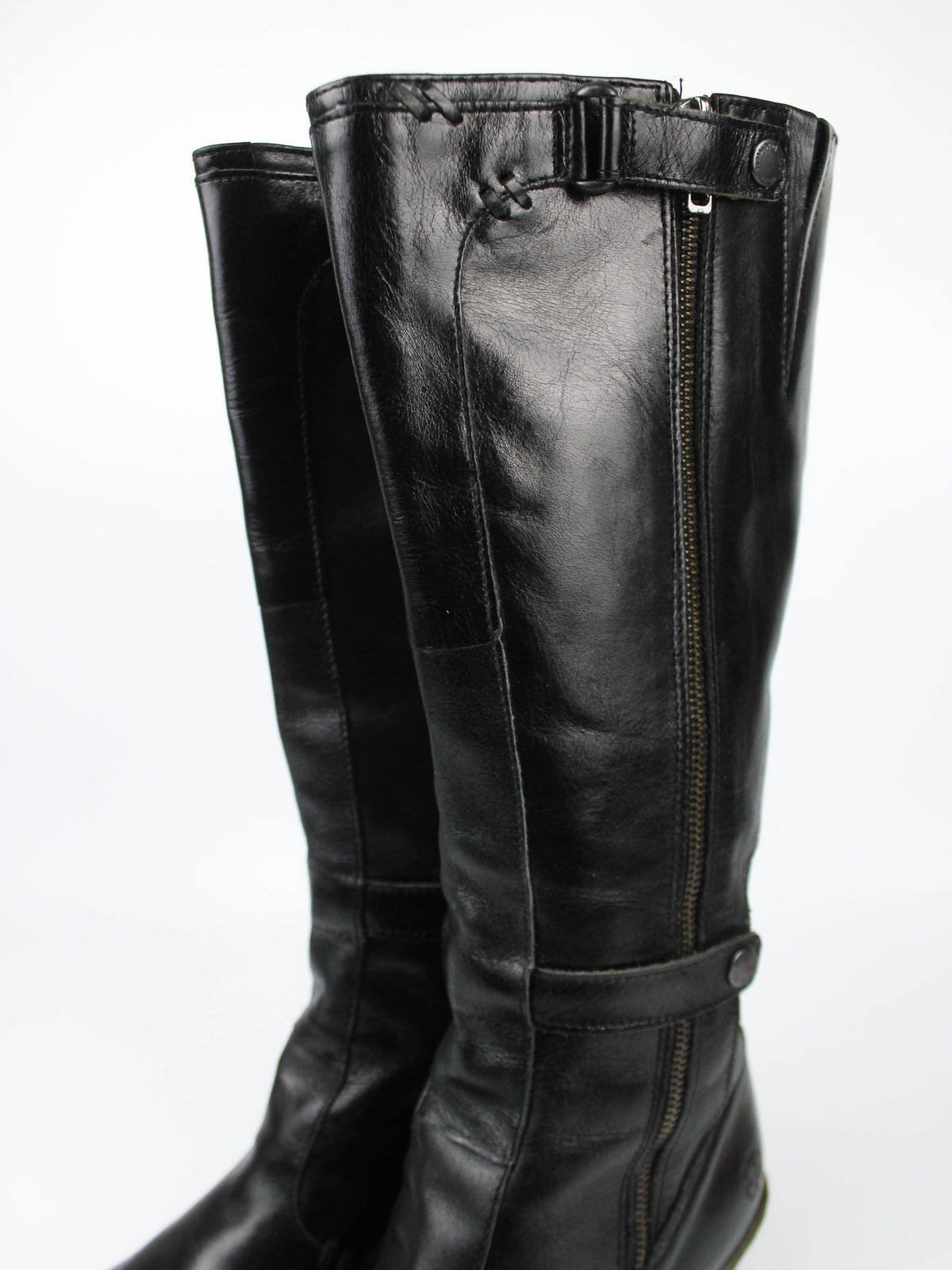 Dr. Martens Black Leather Side-Zip Tall Boots