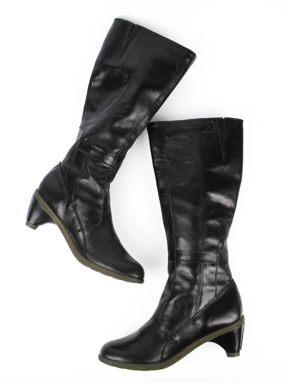 Dr. Martens Black Leather Side-Zip Tall Boots