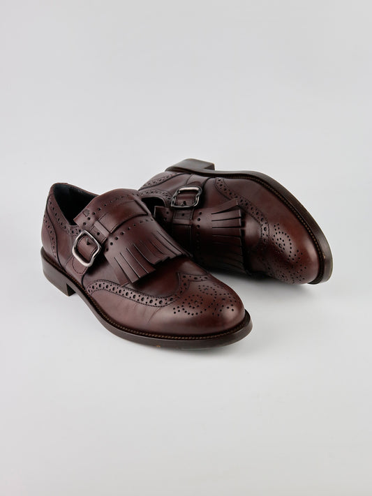 Tod's Monk Strap in Leather Purple