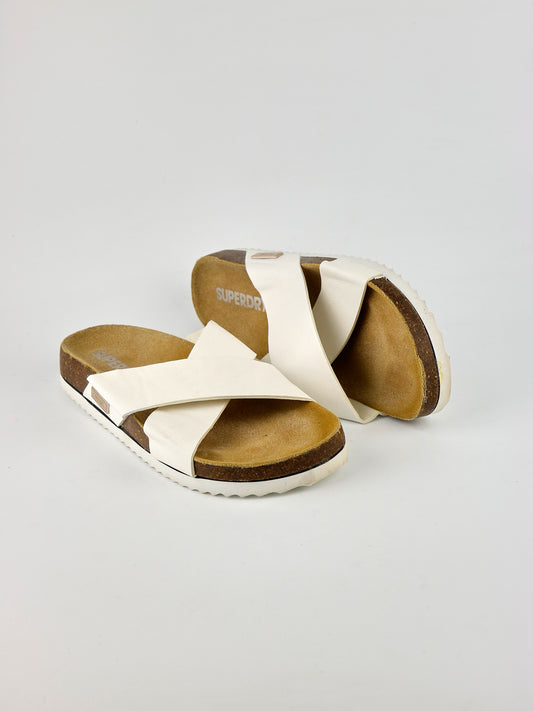 Superdry Luxe White Sliders