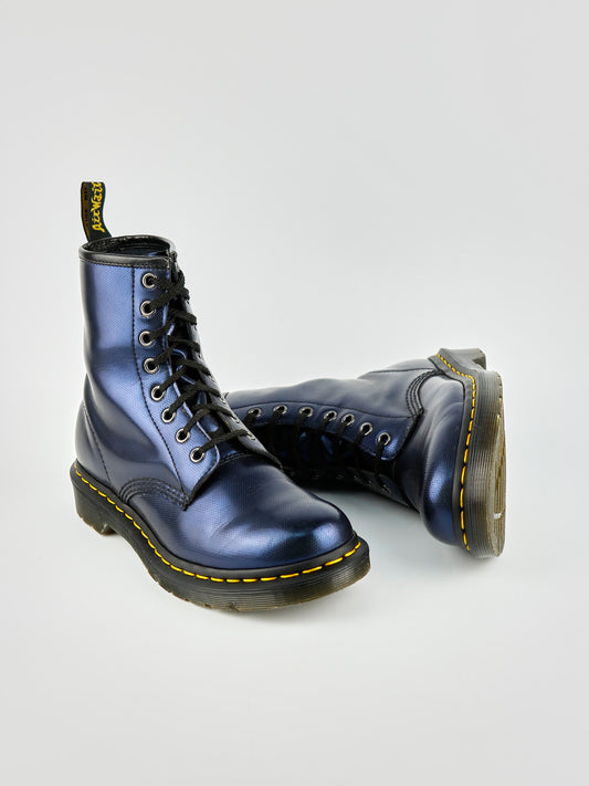 Dr. Martens 1460W Traced Metallic Honeycomb Blue