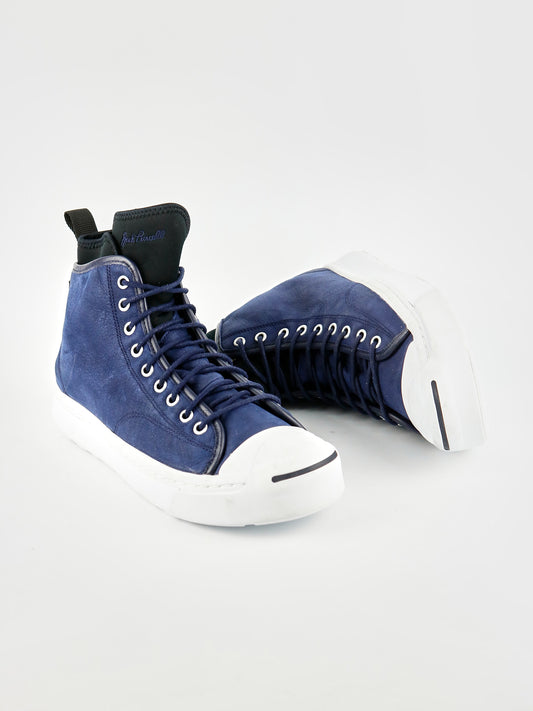 Converse Jack Purcell Suede Mid Blue