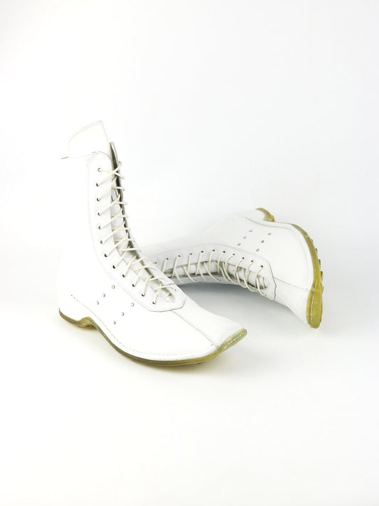 White Leather Vintage Boots