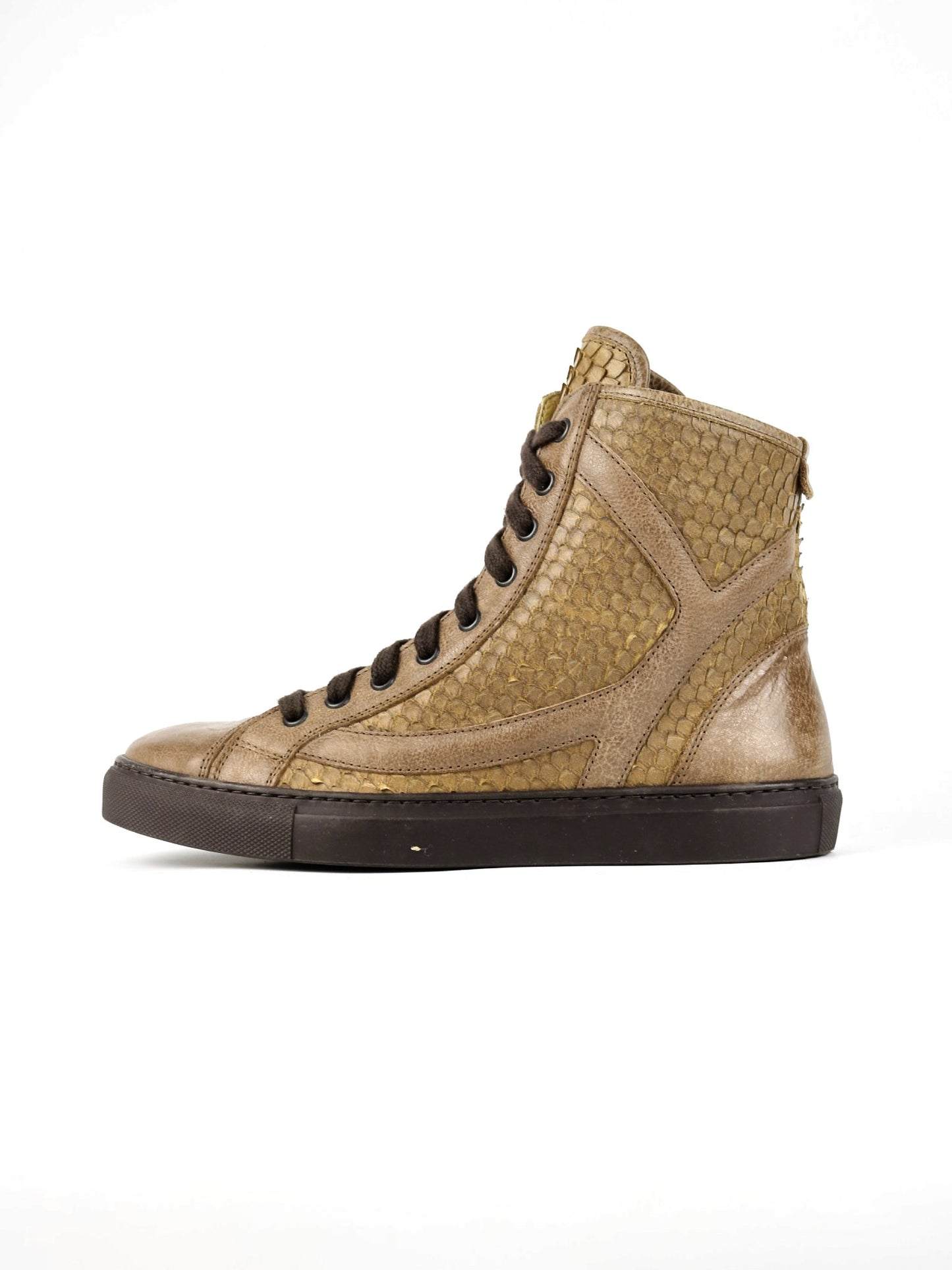 Leather Boots Snakeskin Print